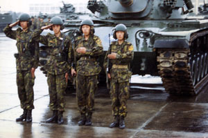 Taiwanese troepen voor oefening Taiwanese troepen voor oefening